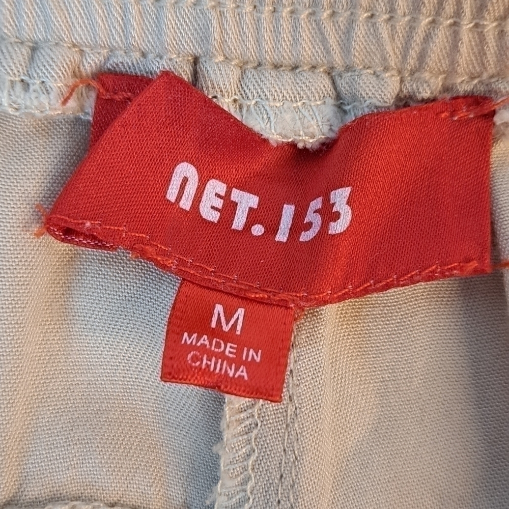 NET 153 Joggers Cargo Beige Medium Rayon Drawstring Waist Lightweight - Picture 7 of 11